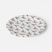 Bird of Paradise pattern on paper party plate Pappteller (Schrägansicht)