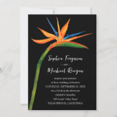 Bird of Paradise QR Code in einer Hochzeit Einladung (Vorderseite)