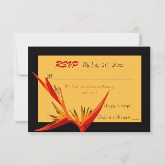 Bird of Paradise Response Card RSVP Karte (Vorderseite)