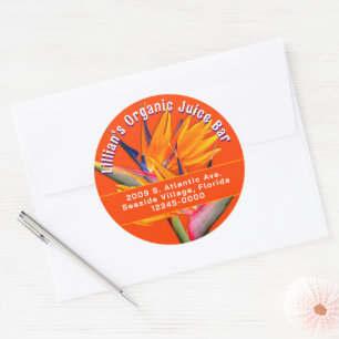 Bird of Paradise Rücksendeadresse Round Stickers
