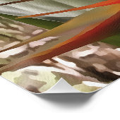 Bird of Paradise Strelitzia Reginae Acrylic Painti Poster (Ecke)