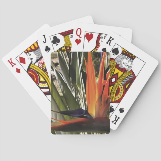 Bird of Paradise Strelitzia Reginae Acrylic Painti Spielkarten (Rückseite)