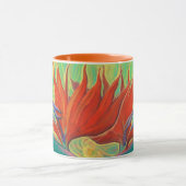 Bird of Paradise Tropical Blume Kunst, Dichtung un Tasse (Zentrum)
