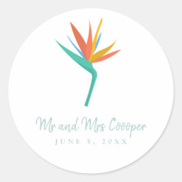 Bird of Paradise Tropical Blume Wedding Sticker