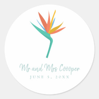 Bird of Paradise Tropical Blume Wedding Sticker