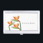 Bird of Paradise Tropical Business Card Holder Visitenkarten Dose<br><div class="desc">Bird of Paradise Tropical Business Card Inhaber. Passen Sie den Text an oder verließ ihn leer.</div>