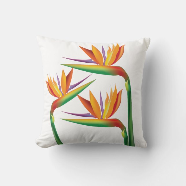 Bird of Paradise Tropical Floral Throw Kissen (Vorderseite)