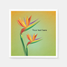 Bird of Paradise Tropical Floral Wedding Napkins Serviette