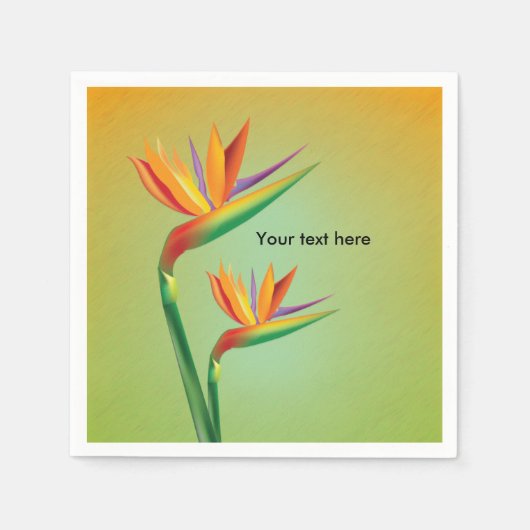 Bird of Paradise Tropical Floral Wedding Napkins Serviette (Vorderseite)