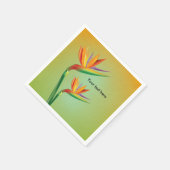 Bird of Paradise Tropical Floral Wedding Napkins Serviette (Ecke)