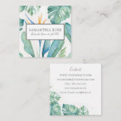 Bird of Paradise Tropical Greenerity Quadratische Visitenkarte (Vorne/Hinten)