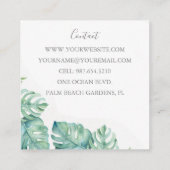 Bird of Paradise Tropical Greenerity Quadratische Visitenkarte (Rückseite)