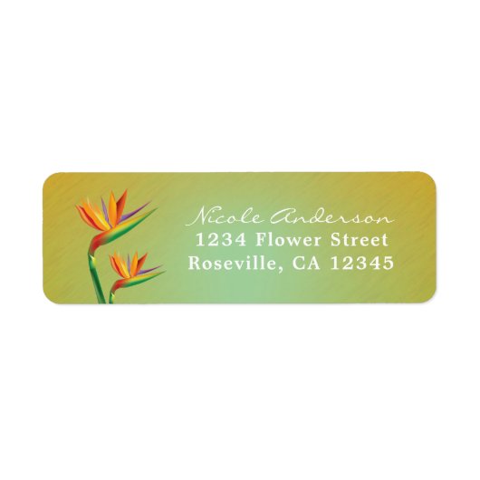 Bird of Paradise Tropical Wedding Address Labels (Vorne)