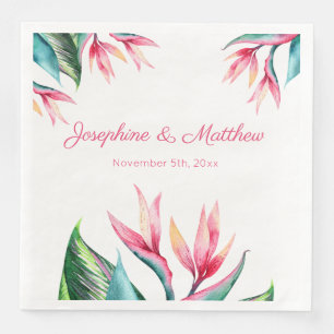Bird of Paradise Tropical Wedding Napkins Serviette