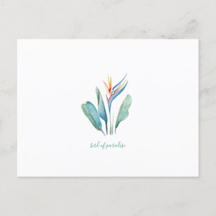Bird of Paradise Tropisches Aquarell  Postkarte