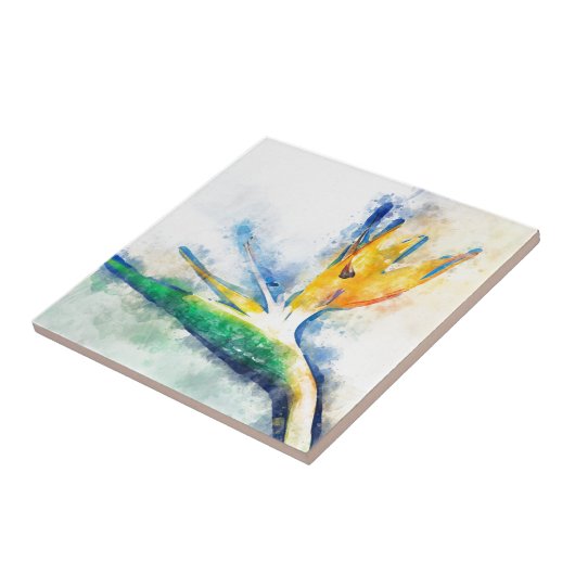 Bird of Paradise Water Art Fliese (Seite)