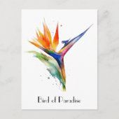 Bird of Paradise Watercolor, Brauch Postkarte (Vorderseite)