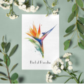 Bird of Paradise Watercolor, Brauch Postkarte