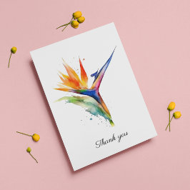 Bird of Paradise Watercolor, Brauch Postkarte