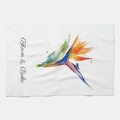 Bird of Paradise Watercolor, custom Geschirrtuch (Horizontal)