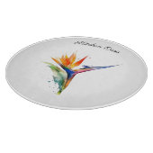 Bird of Paradise Watercolor, custom Schneidebrett (Ecke)