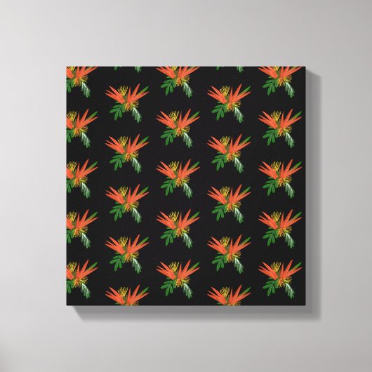 Bird of Paradise Watercolor Tropic Ink Hochzeit Leinwanddruck (Vorderseite)