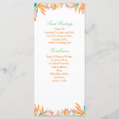 Bird of Paradise Watercolor Tropical verlängert Menükarte (Rückseite)