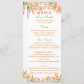 Bird of Paradise Watercolor Tropical verlängert Menükarte (Vorne/Hinten)