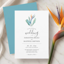 Bird of Paradise Wedding Invitations Cards