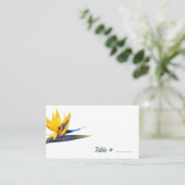 Bird of Paradise Weiße Tischnummer Sitzplätze Kart Platzkarte (Stehend Vorderseite)
