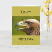 Bird of Prey Happy Birthday Card Karte (Gelbe Blume)
