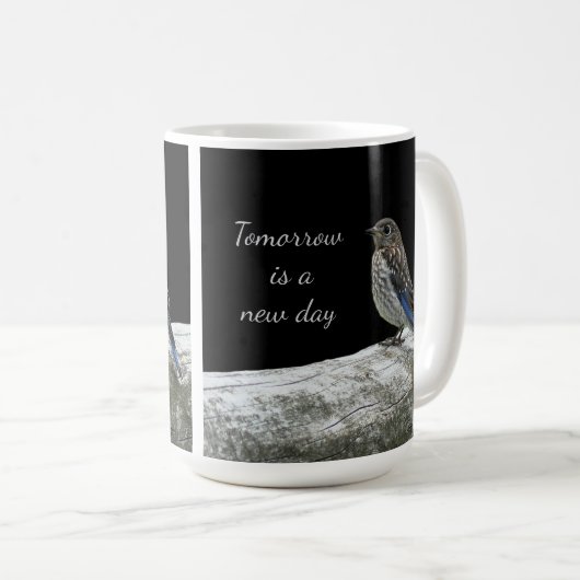 Bird On a Fence Mug Kaffeetasse (VorderseiteRechts)