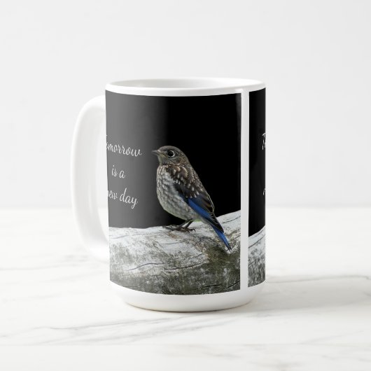 Bird On a Fence Mug Kaffeetasse (Vorderseite Links)