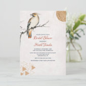 Bird on Branch Bridal Dusche Einladung (Stehend Vorderseite)