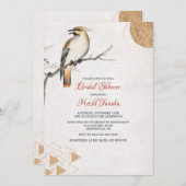 Bird on Branch Bridal Dusche Einladung (Vorne/Hinten)