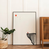 Bird on Cliff - Zen Landschaft Mauer - Ruhe Deko Fotodruck