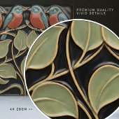 Bird on Flowers Art Deco Nouveau Wall Decor Fliese