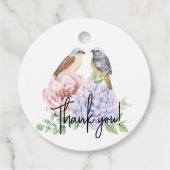 Bird on Hydrangea Branch and Peony Wedding Geschenkanhänger (Vorderseite)