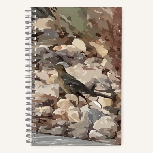 Bird on Rocks Spiral Notebook Notizblock (Vorderseite)