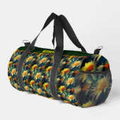 Bird on Yellow Daisis Fantasy Art Personalisiert Duffle Bag (Rechte Ecke)