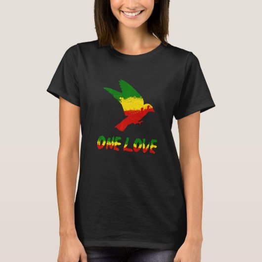 Bird One Liebe Rasta Reggae Rastafarian Jamaica Ro T-Shirt (Vorderseite)
