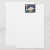 Bird Painting Swan Briefpapier (Vorne/Hinten)