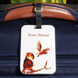 Bird Painting Tawny Owls Personalisiert Gepäckanhänger