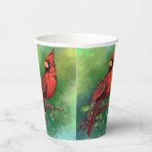 Bird Paper Cups von Northern Red Kardinal - Malere Pappbecher (Rechts)