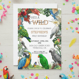 Bird Parrot Wild One Birthday Cockatoo Macaw Einladung