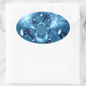 Bird Pattern Blue Tree Owls Ovaler Aufkleber (Tasche)