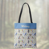Bird Pattern Kingfisher, Blue Jay, Woodpecker Name Tasche