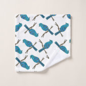 Bird Pattern White Badhandtuch Set (Waschlappen)