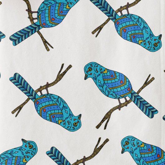 Bird Pattern White Badhandtuch Set