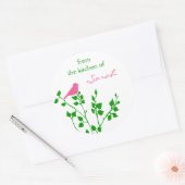 Bird Personalisiert Pink Green Baking Stickers (Umschlag)